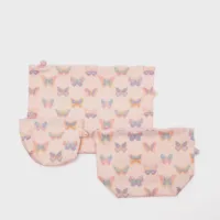 Easy-Clean Pouch (Set of 3): Butterfly Bliss